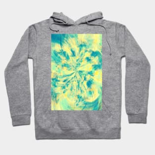 Teal and Yellow Tie Dye Splash Abstract Artwork Hoodie